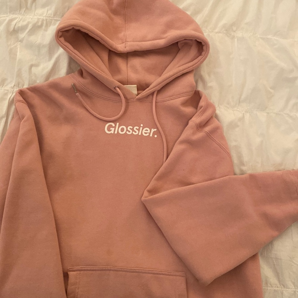 Glossier hoodie light pink